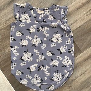 Loft Outlet Lavender floral print blouse size XS
